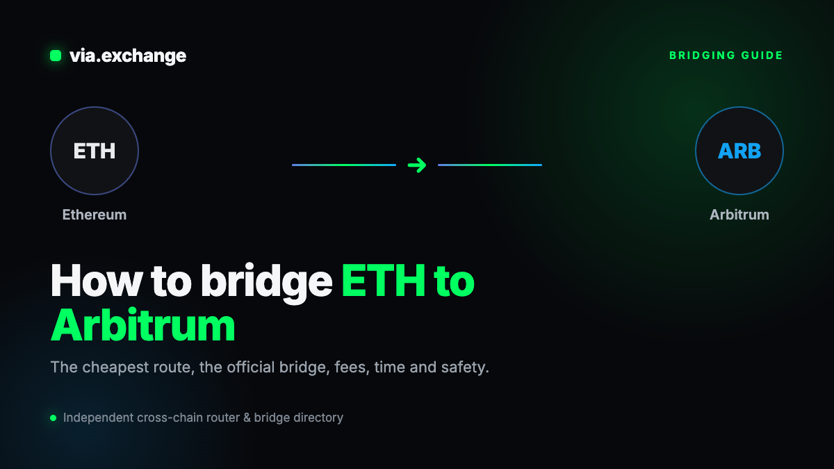 How to bridge ETH from Ethereum to Arbitrum, illustrated route diagram