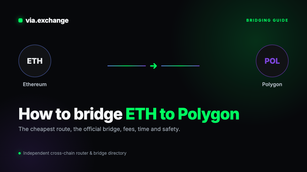 How to bridge ETH from Ethereum to Polygon, illustrated route diagram